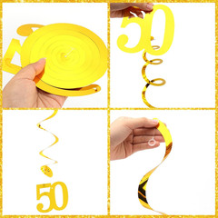 50Th Anniversary Decorations Pre-Strung Glitter Happy 50Th Anniversary Banner Ca