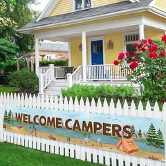 Welcome Campers Banner Camping Theme Birthday Party Decoration Family Camp Da…