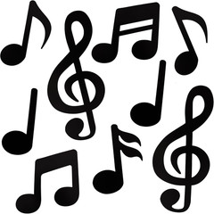 48 Pcs Music Notes Cutouts for Party Music Wall Decor,Double-Side Musical Notes