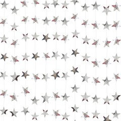 Silver Star Garland Banner Decorations – 156 Feet Bright Silver Paper Garland