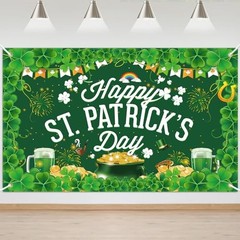 St. Patrick’s Day Decorations St Patricks Day Banner Large Size Clover St Green