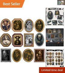 Waterproof 3D Changing Face Portraits – 12 Pack Horror Wall Decor for Halloween