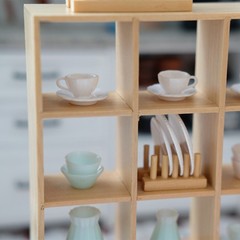 Miniature Wooden Storage Rack Mini House Furniture Mini Dollhouse Accessory