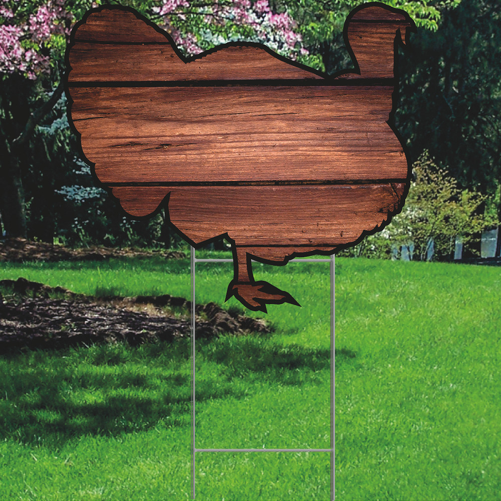 YS3056 Turkey Rustic Wood Plastic Outdoor Yard Sign Decoration Cutout