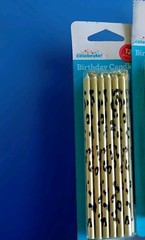 Tapered Party Birthday Cake Candles 5 In Tall 12 Pack Black and Gold Lot Of Two