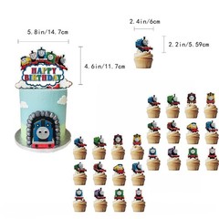 Thomas Train Birthday Party Decorations Set – 1 Banner, 16 Balloons, 25 Toppers