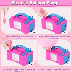 Balloon Pump, 260 Pcs Electric Balloon Pump Kit 110V 600W Dual Nozzles Portable