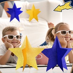 Sinload 45 Pcs 3D Glitter Star Decorations Back To School Work Stars