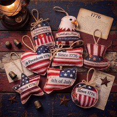 American Flag Eagle Patriotic Hanging Ornaments