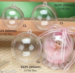 Small-Jumbo Clear Plastic Balls Orbs Spheres Bola Hanging Ornaments Party Favor
