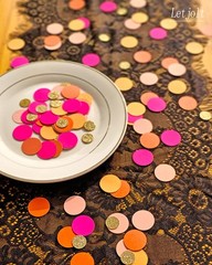 100 PCS Orange Pink Confetti Glitter Table Decor Circle Dots Party Craft