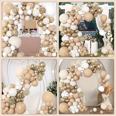Amandir 153Pcs White Sand Balloon Garland Arch Kit, Different Sizes 18 12 10 5 I