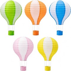 12-Inch Hot Air Balloon Paper Lanterns – 5 Vibrant Colors for Every Celebration