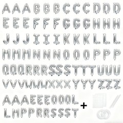 98 Pcs Silver Letter Balloons, Custom 3 Set A-Z Set for Personalizing Names &…