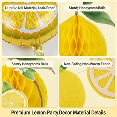 Lemon Balloons Lemon Foil Balloons 9PCS with Banner for She Found Her Main Sq…