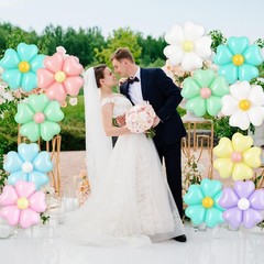 16 Set Flower Balloons DIY Kit,Colorful Heart Balloons Daisy Balloon Flower H…