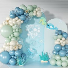 Under the Sea Party Decorations, Dust Green Blue Under the Sea Balloon Garland