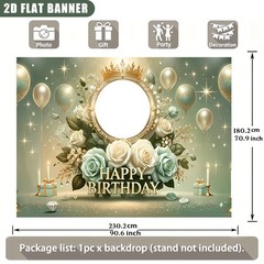 1x 2D Personalized Birthday Banner Name Age Floral Decoration Birthday Tapestry❀