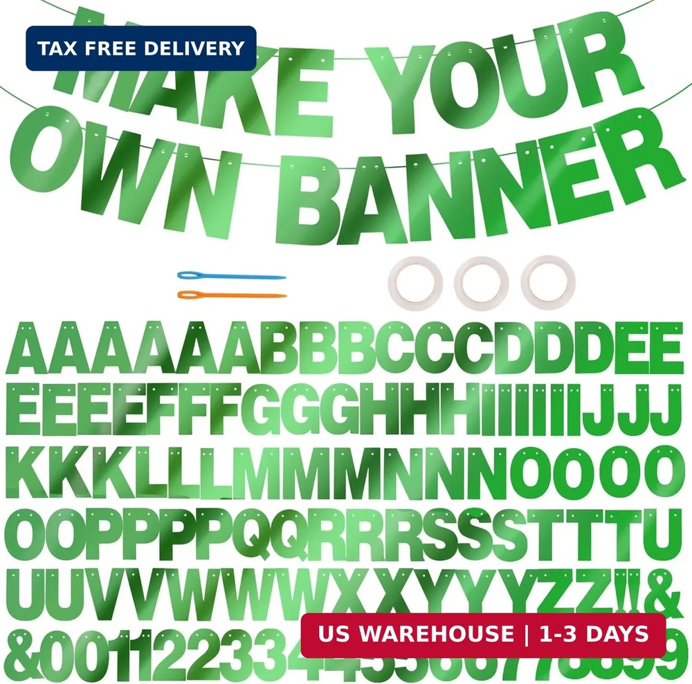 BEISHIDA 116 PCS A-Z DIY Letter Banner Kit Make Your Own Banner Including 111 Le