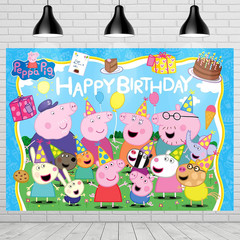 Officially Licensed Peppa Pig Birthday Decorations – Peppa Pig Backdrop – 4.25Ft