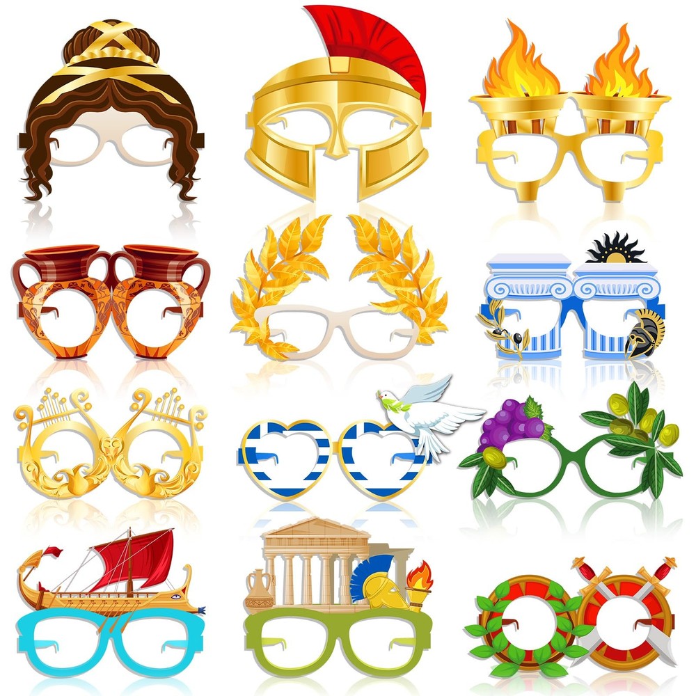 36 Pcs Greek Mythology Decor Ancient Greece Theme Eyeglasses Glasses Frame Gr…