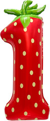 40 Inch Strawberry Number 1 Balloon Berry First Birthday Décor for Baby Girls St