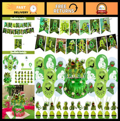 Frog Party Decorations – Kermit Birthday Supplies, Banner, Cake Topper, 24 Cupca