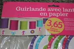 First Birthday Girl Paper Lantern Garland Pink Purple Green Blue 1 Piece 12 Feet