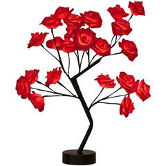Compact LED Night Light USB Powered Bedroom Decor Lamp with Floral Style