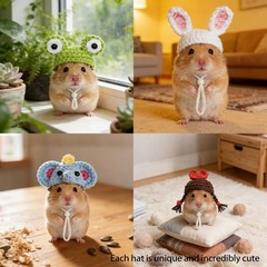 16 Pcs Adjustable Mini Hats for Hamsters, Lizards, Birds & Small Pets – Party Co