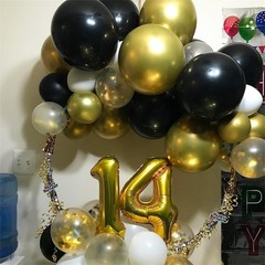 Balloons Gold and Black, 60PCS Black Metallic Chrome Gold Pearly Gold Black Gold
