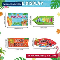 20 Pieces Luau Party Decorations Hawaiian Party Welcome Sign Summer Tropical Par