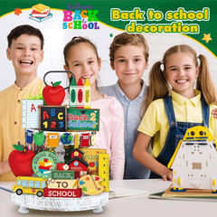 19 Pcs Back to School Decorations Back to School Tiered Tray Decor Fun Appreciat