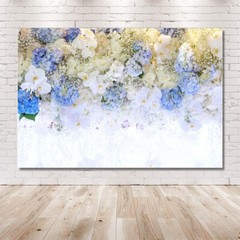 7x5ft Spring Blue and White Flower Birthday Bridal Shower Photography Backdrop