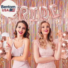 Foil Fringe Backdrop, 2 Pack 3.2 Ft X 8.2 Ft Tinsel Foil Fringe Curtains, Spark