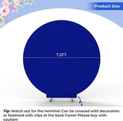 Babenest 7.2FT Royal Blue Round Backdrop Cover, Two-Sided Spandex Circle Balloon
