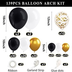 Elegant 2026 Graduation Party Set: 4 Black & Gold Grad Boxes and Balloon Arch