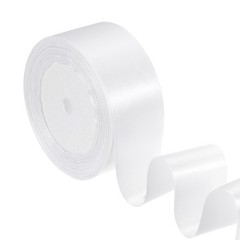 1.5 Inches x 24 Yards Satin Ribbon Roll Gift Wrapping Ribbon, White