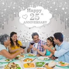 25th Wedding Anniversary Banner Decorations, Silver 25 th Wedding Anniversary…