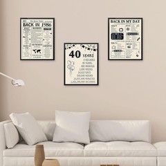 Nostalgic 1986 Birthday Posters – Unframed 8×10 inch Set for 40th Celebrations