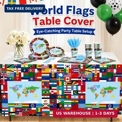 160 Pcs World Flags Party Supplies,International Party Decorations Set with Coun