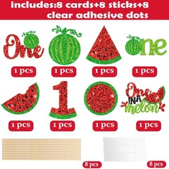 One In A Melon 1st Birthday Centerpiece Sticks Watermelon Party Decorations