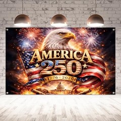 America 250th Anniversary Flag Backdrop 1776-2026 250 Years of Birthday