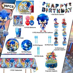 Sonic Birthday Party Decorations Sonic Party Tableware Banners Balloons Backdrop