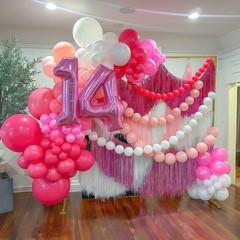 Pastel Pink and White Linking Balloons, 120PCS 6 In Light Pink White Quick Li…