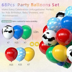 Toy Inspired Story Party Decorations, 68Pcs Red Green Yellow Blue Cloud Cartoon