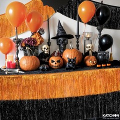 , XtraLarge Black and Orange Fringe Banner – 6.5 Ft, Pack of 2 Fringes | Tins…
