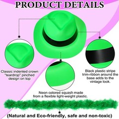 48 Pieces Neon Party Supplies 24 Pcs Colorful Feather Boas 24 Neon Hat for Adult