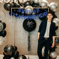 Pre-Strung Happy Birthday Banner with Glitter Letters Rope Included for Party