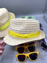 12Pc Straw Hats and Sunglasses Party Supplies